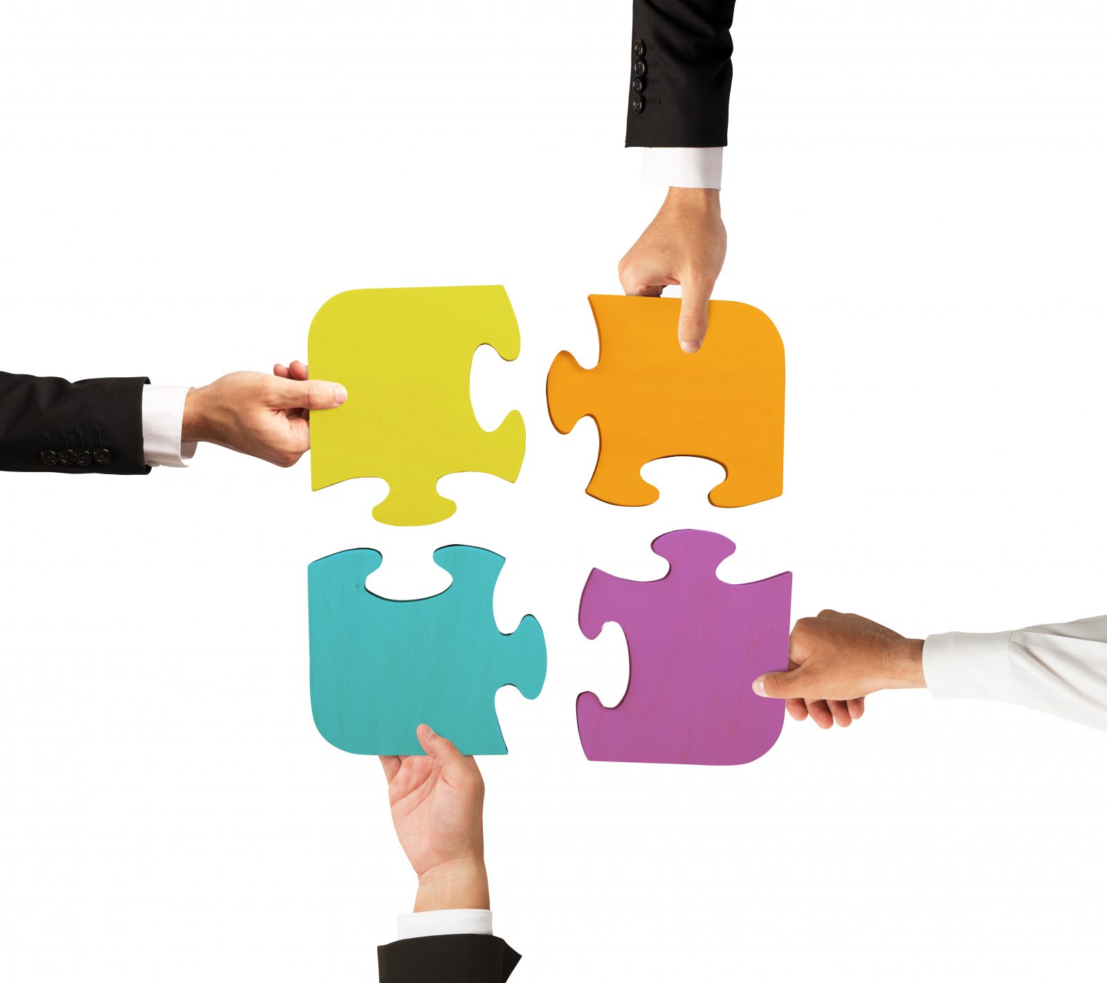 Peregoff & Company - Your guide to exceeding M&A revenue and expense synergy goals. Puzzle pieces fitting together